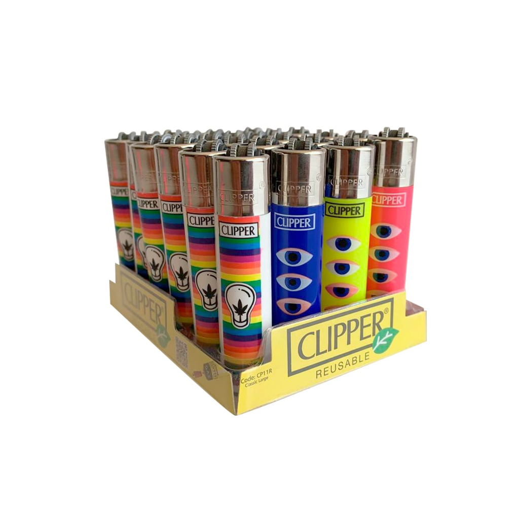 Caja Encendedor Clipper Rellenable Ediciones Colección 24 piezas - Rahid Wholesale