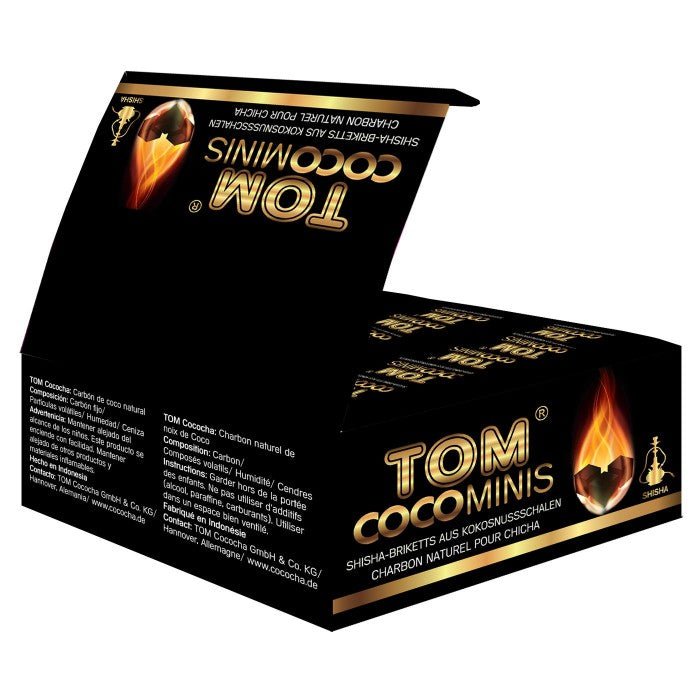 Carbón Para Shisha Narguile Tom Coco Gold Minis 12x9 Cubos - Rahid - Esencia de Oriente