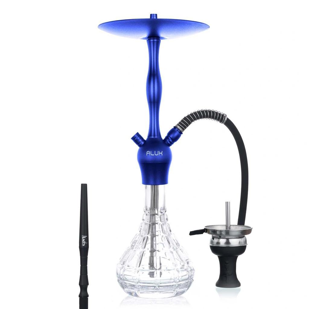 Hookah Alux Admiral Aluminio y Vidrio Templado (50cm) - Rahid Wholesale