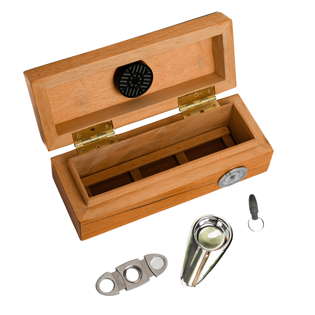 Kit Premium Humidor Portable De Cedro Con Accesorios - Rahid Wholesale