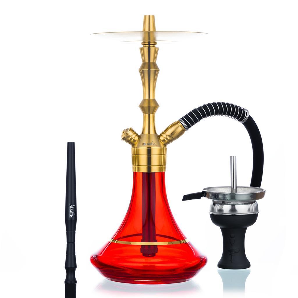 Shisha Mvp 360 Gold ALADIN Vidrio Templado, Acero Quirúrgico (36cm) - Rahid Wholesale