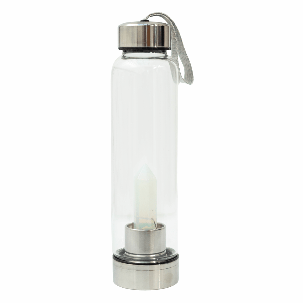 Termo De Vidrio Inoxidable Con Piedras Energéticas - Rahid Wholesale