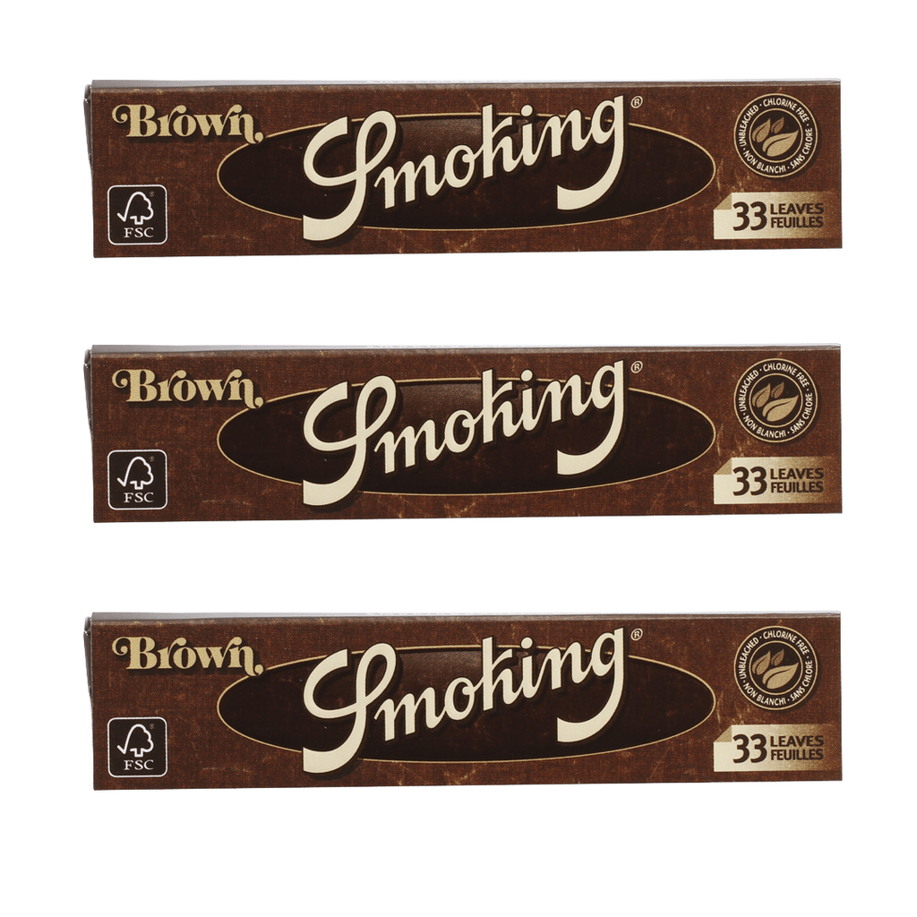 3 Pack Papeles Para Liar SMOKING BROWN KING - SIZE (33H) - Rahid Wholesale
